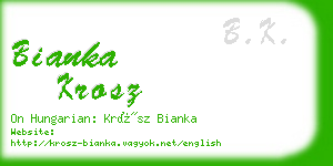 bianka krosz business card